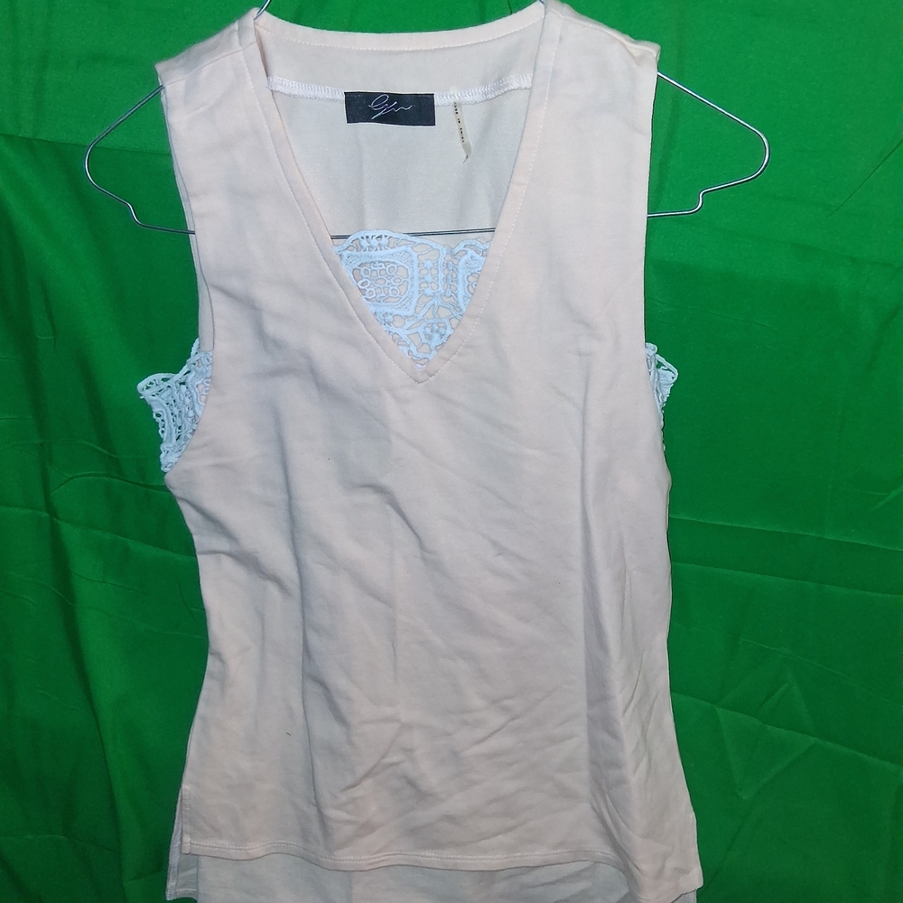 Womens Cyress Ina Cream Ivory Top With Lace